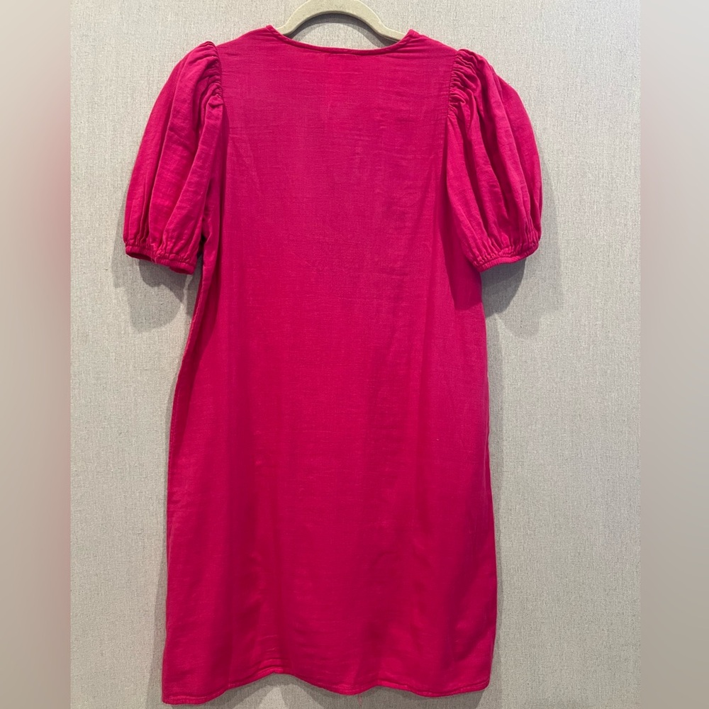 Anthropologie Amadi Pink Puff Short Sleeve Dress - Picture 3 of 3